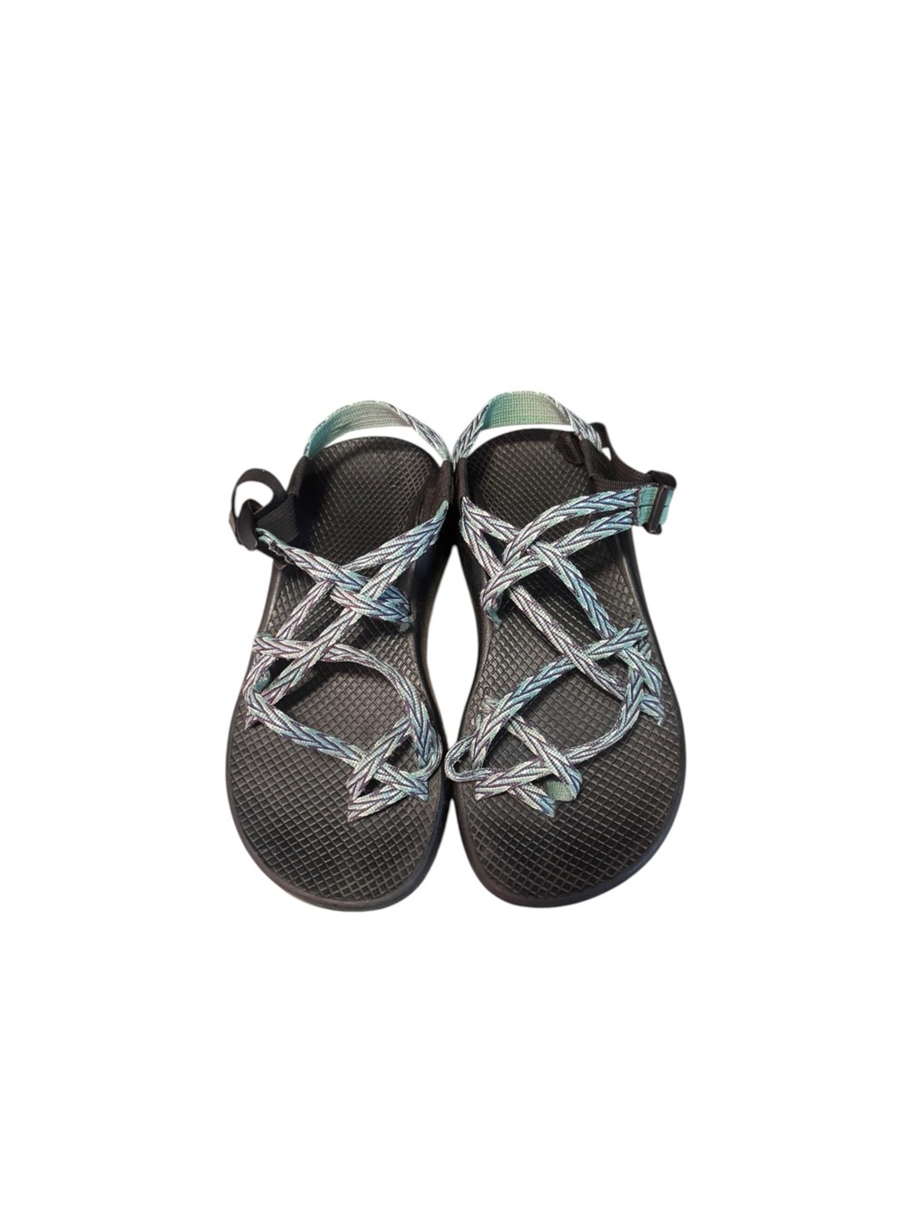 Chaco Women’s Classic Sandals Black & Teal Size 8 Gorpcore Hiking Vacation Beach